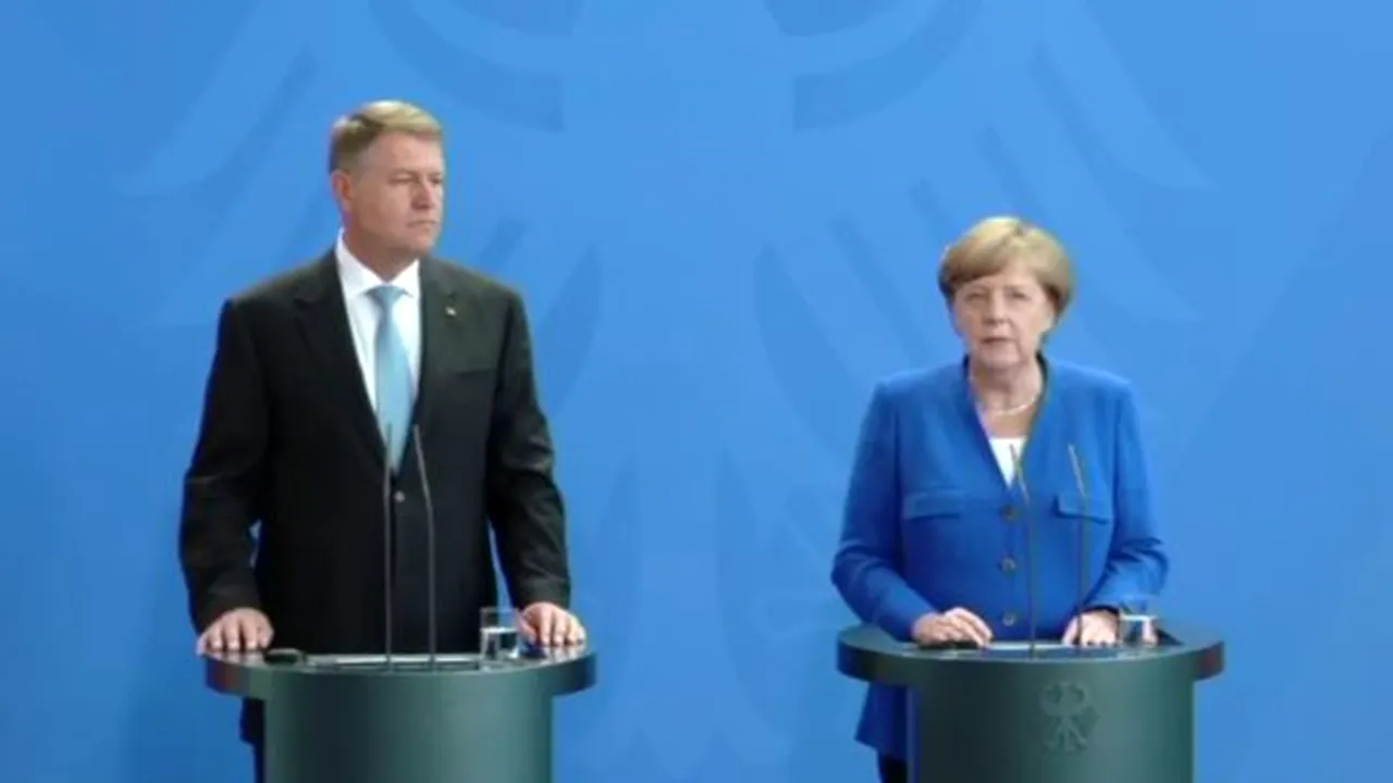 VIDEO Klaus Iohannis: Am discutat cu cancelarul german despre criza politică/ Angela Merkel: E o problemă internă