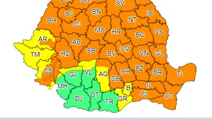 ANM a emis o nouă avertizare meteo: Cod portocaliu de vreme rea în 34 de judeţe din ţară