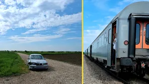 Accident feroviar în Leordeni. Un autoturism a fost lovit de un tren cu aproximativ 50 de pasageri la bord