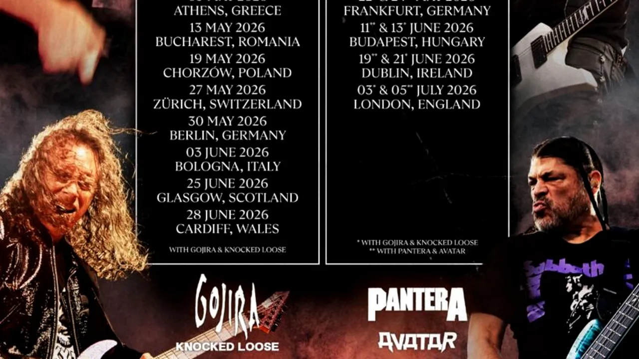 METALLICA revine la București cu un show epic pe Arena Națională