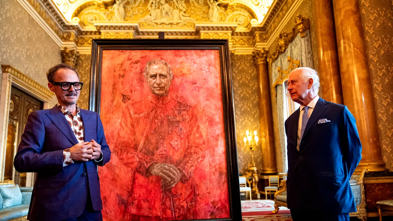 Portret al regelui Charles, vandalizat de activiştii pentru drepturile animalelor