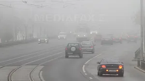 Cod galben de ceață în sudul României