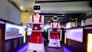Clienţii unui restaurant au avut parte de o surpriză. Mâncare a fost adusă de chelneri roboţi 