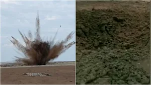 Ochtyrka, craterele impresionante lăsate de bombardamentul rusesc