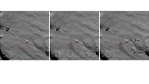Saltul făcut de robotul Philae pe suprafaţa cometei Ciuriumov-Gherasimenko, imortalizat de Rosetta