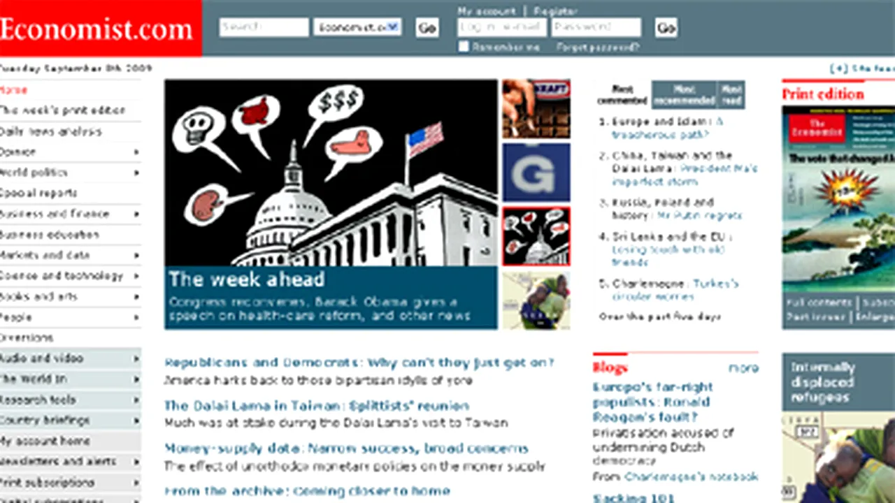 The Economist introduce o taxă de accesare pentru conţinutul online