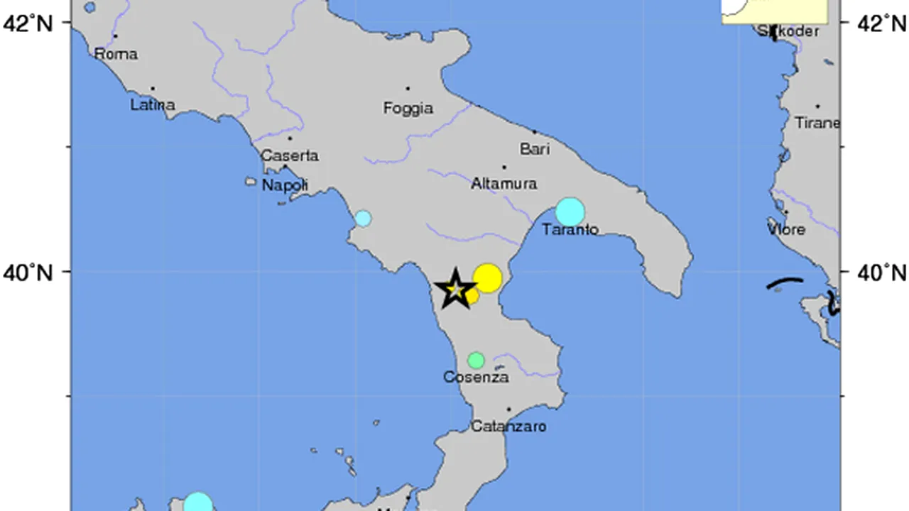 CUTREMUR puternic în sudul ITALIEI, în regiunea Cosenza