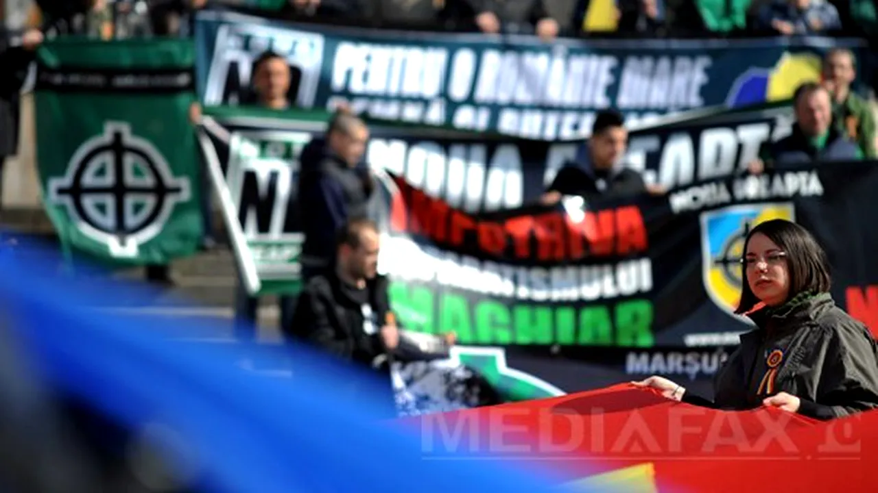 Protest al organizaţiei Noua Dreaptă în faţa Consulatului Ungariei din Cluj-Napoca