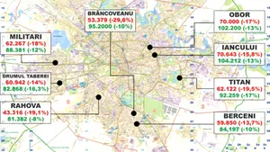 Gândul: Harta ieftinirii locuinţelor vechi din Bucureşti