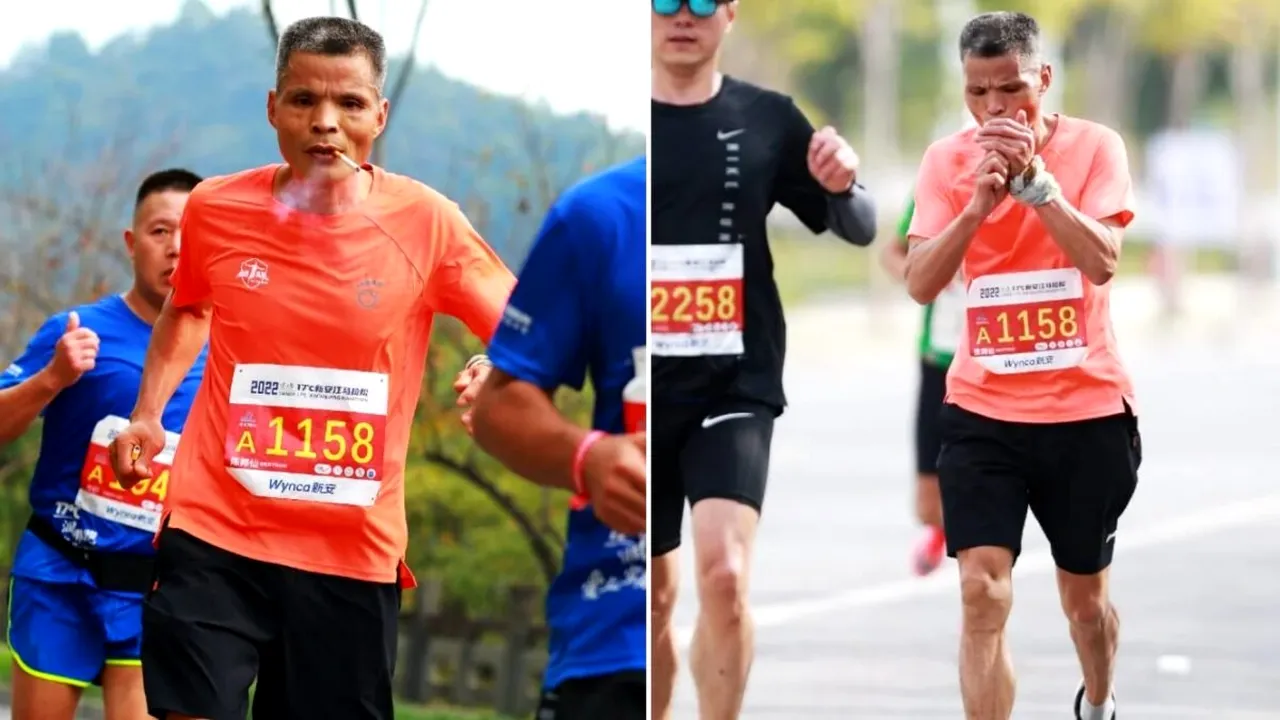 „Unchiul Chen”, maratonistul chinez care aleargă în timp ce fumează

