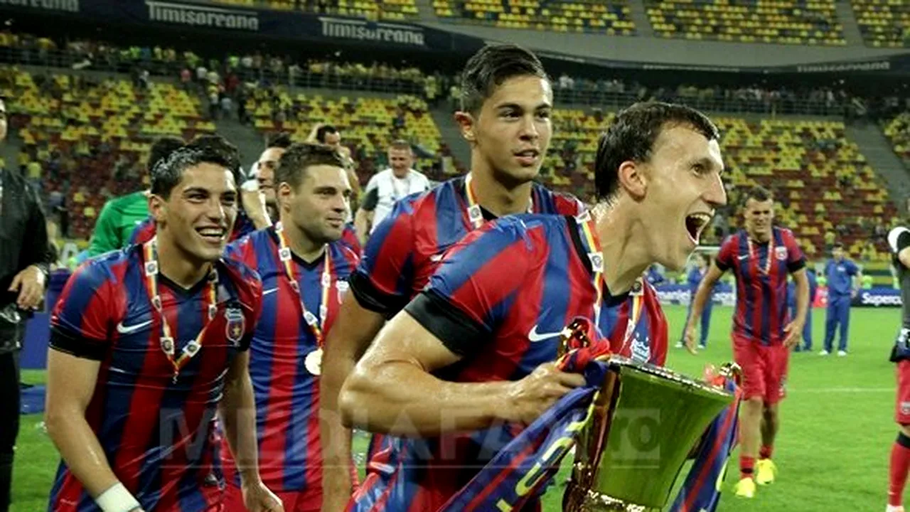 STEAUA a învins PETROLUL Ploieşti, scor 3-0, şi a câştigat Supercupa României. Jucătorii au primit trofeul de la Miodrag Belodedici
