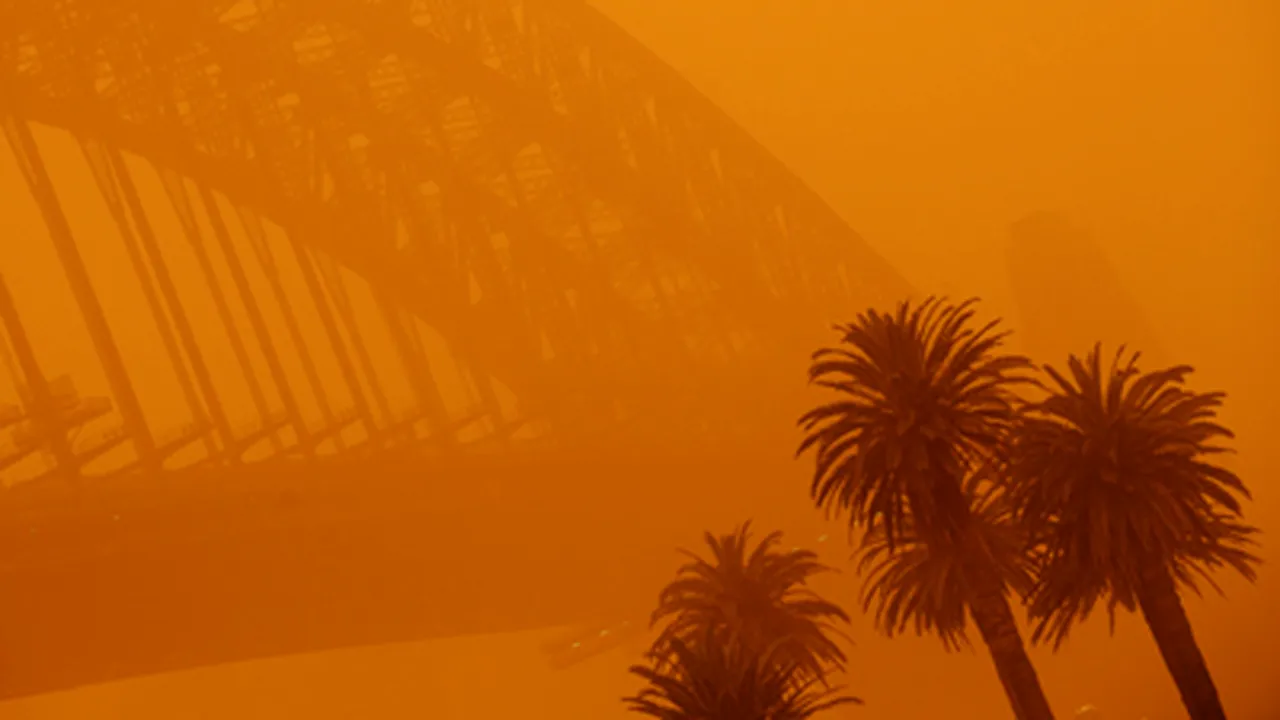 Furtună de nisip în Sydney şi incendii în statul Queensland - VIDEO, GALERIE FOTO