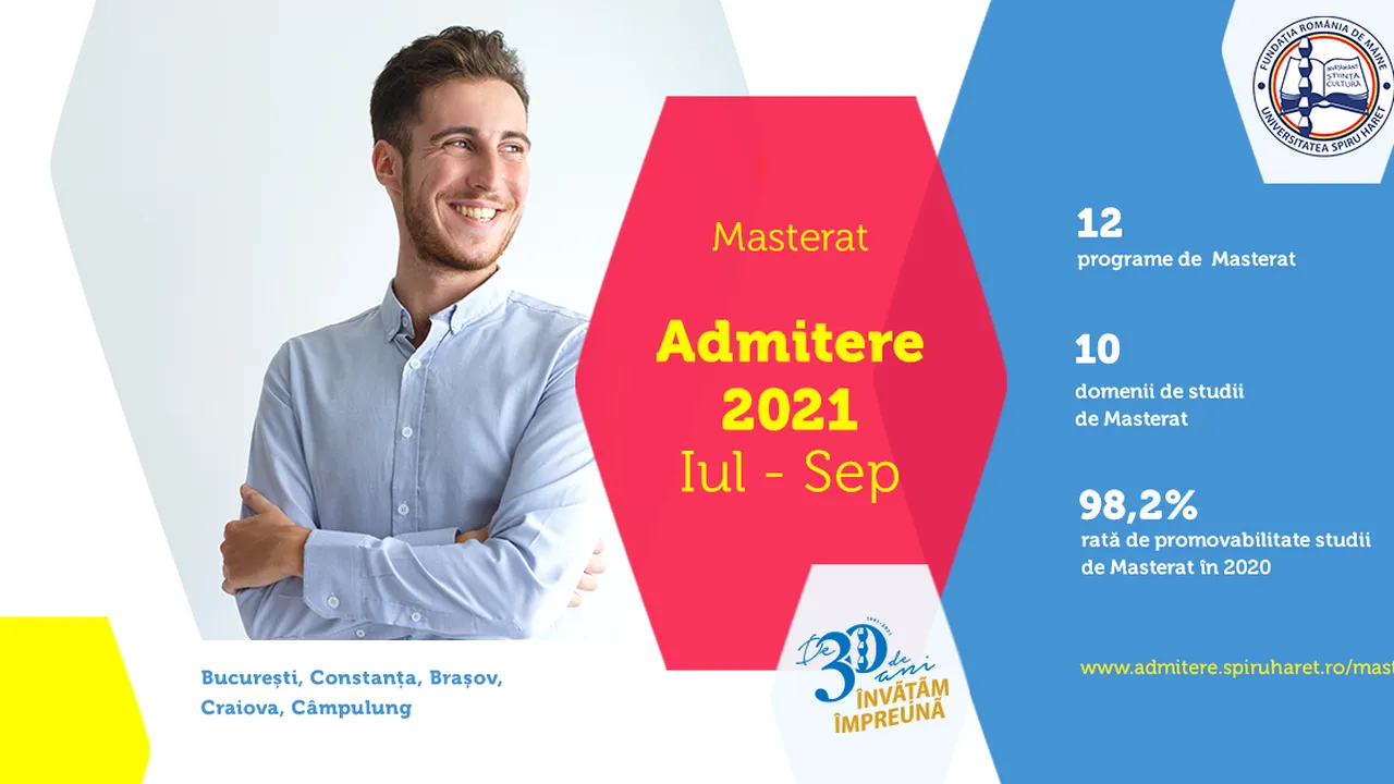 Universitatea Spiru Haret face  înscrieri până la data de 30 septembrie