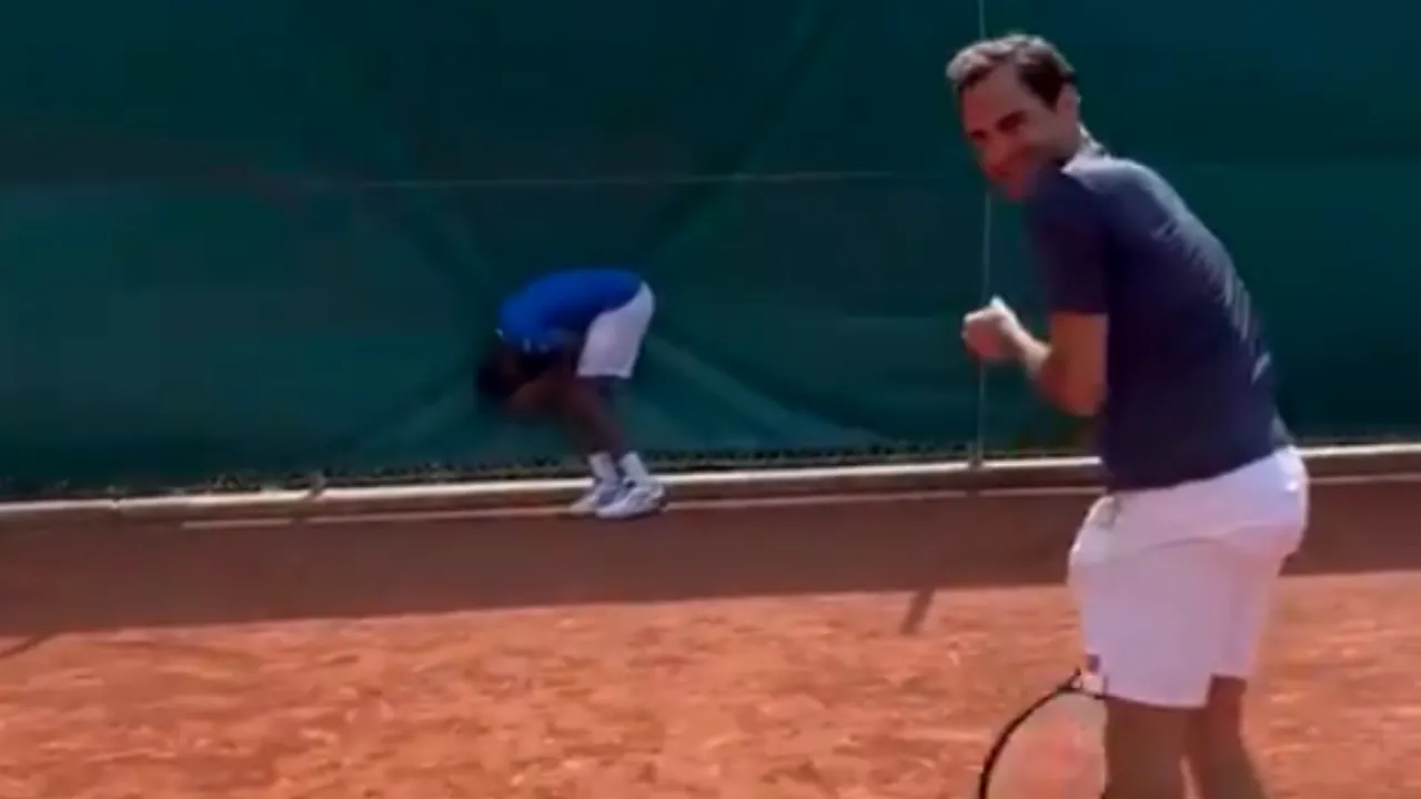 VIDEO Roger Federer, lovitură sub centură la antrenament. Pregătiri pentru Roland Garros cu Gael Monfils şi Elina Svitolina