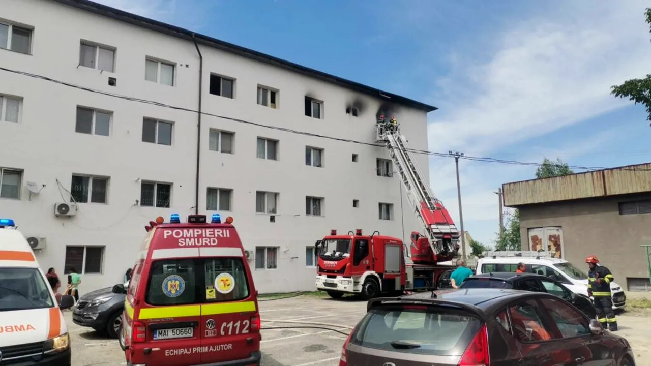 Incendiu la o garsonieră din orașul Balș