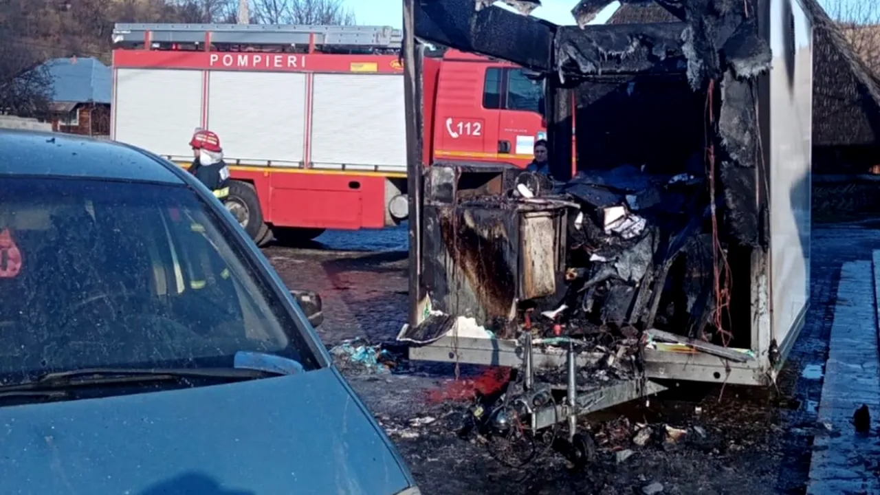 Copil rănit în explozia unei rulote fast-food în Maramureş, dus la Bucureşti