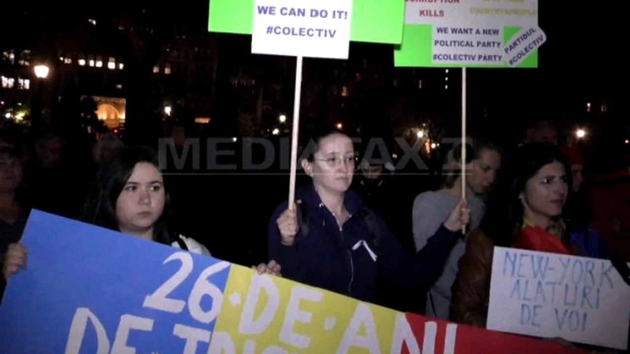 Sute de români au manifestat la New York, în semn de solidaritate cu românii din ţară - FOTO