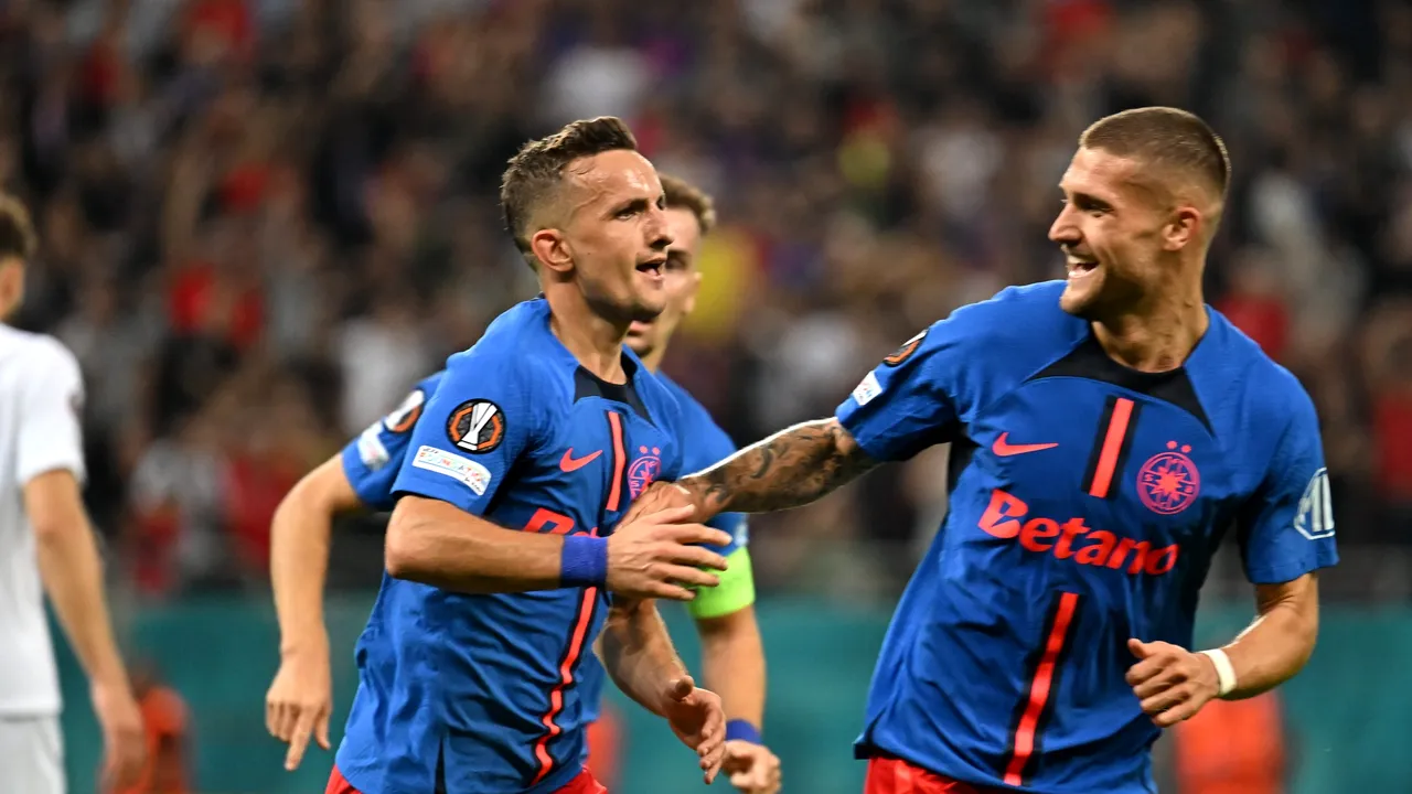 FCSB câştigă categoric primul meci din grupele Europa League şi e pe locul doi în clasament