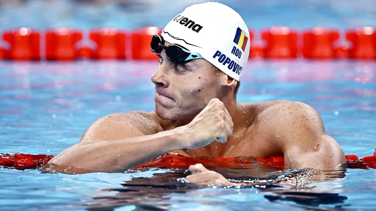 David Popovici câştigă medalia de bronz a probei olimpice de 100 metri liber