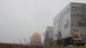 Thick Fog Renders Romanian Traffic Bulky