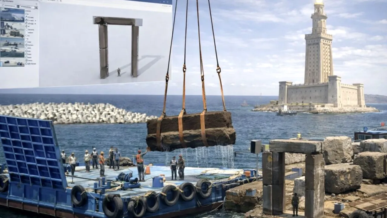 Când legenda prinde viață: Arheologii scot la suprafață fragmente uriașe din Farul din Alexandria