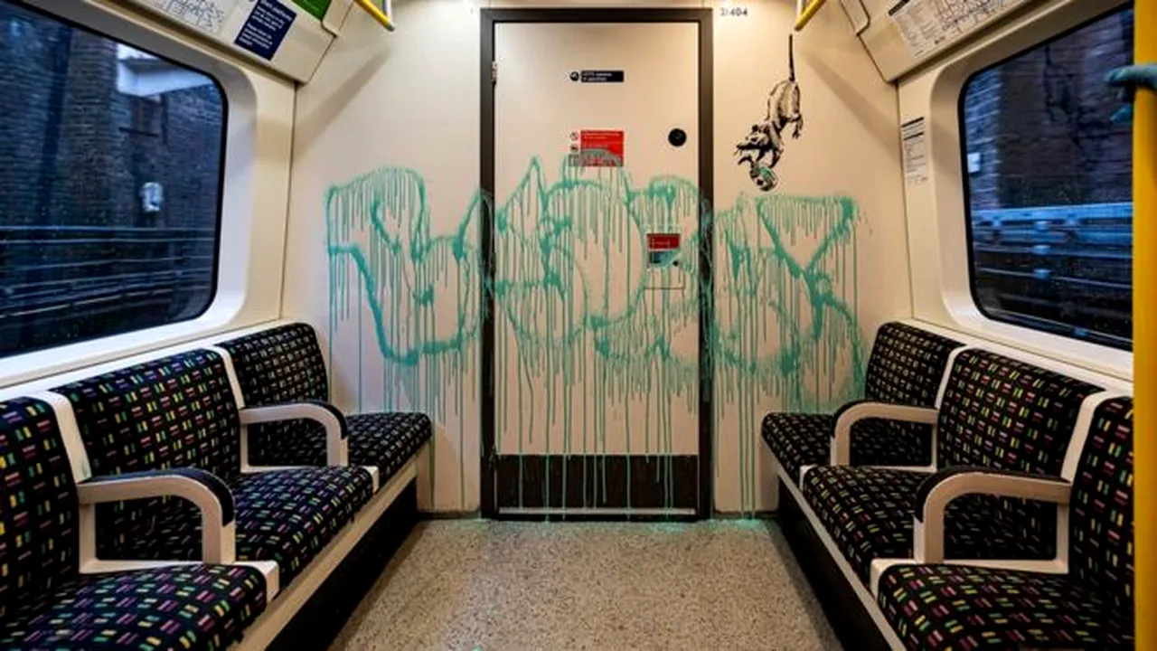VIDEO - Banksy a realizat o nouă lucrare inspirată de coronavirus, de această dată într-un metrou londonez


