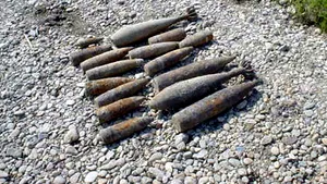 Patru bombe, 22 de mine antitanc şi o bombă de aruncător, în curtea unui vasluian