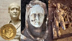 Statuia unui împărat roman îmbrăcat ca Hercule, găsită lângă un canal din Roma