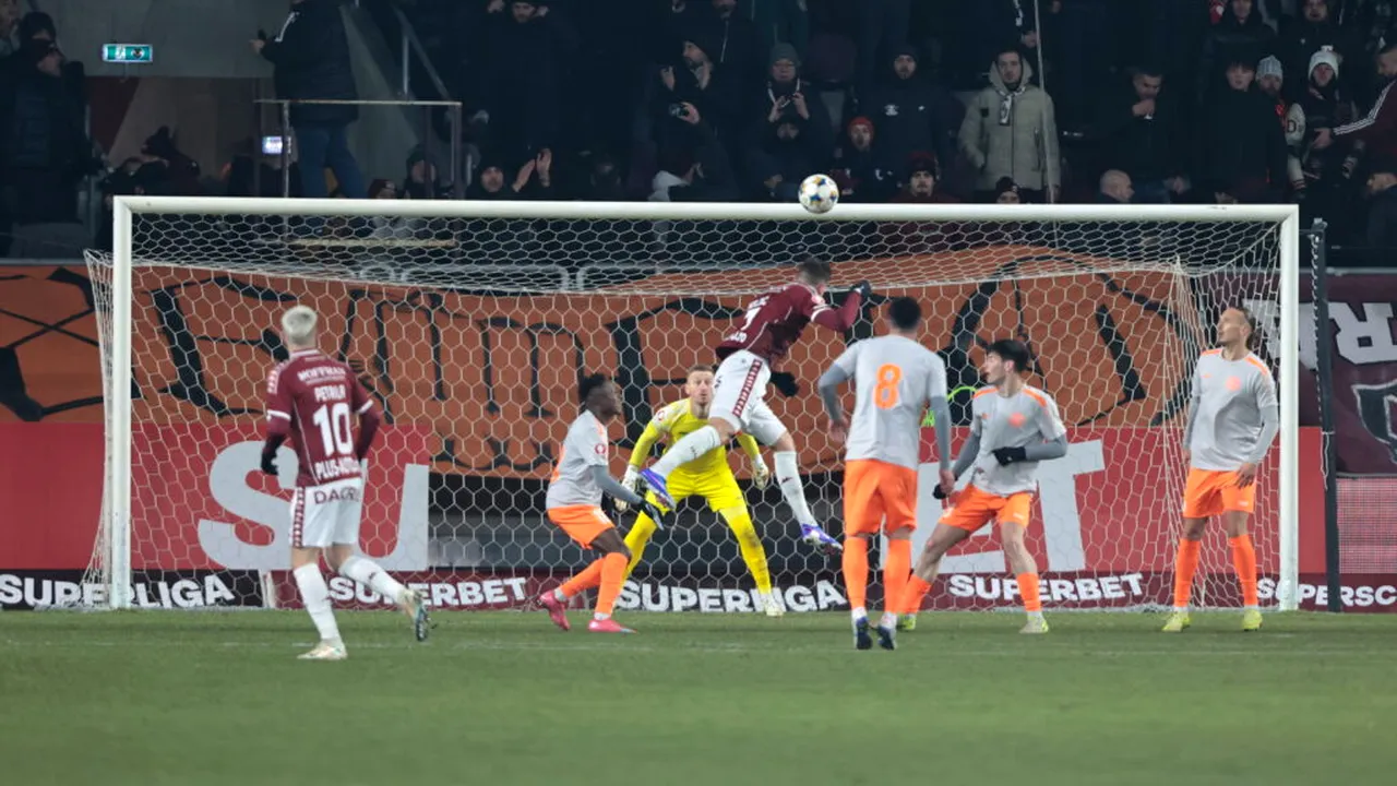 Rapid București învinge la limită pe Metaloglobus și ajunge pe primul loc în Superliga