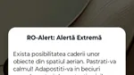 Mesaj Ro-Alert în Galați: Posibilitatea căderii unor obiecte din spațiul aerian