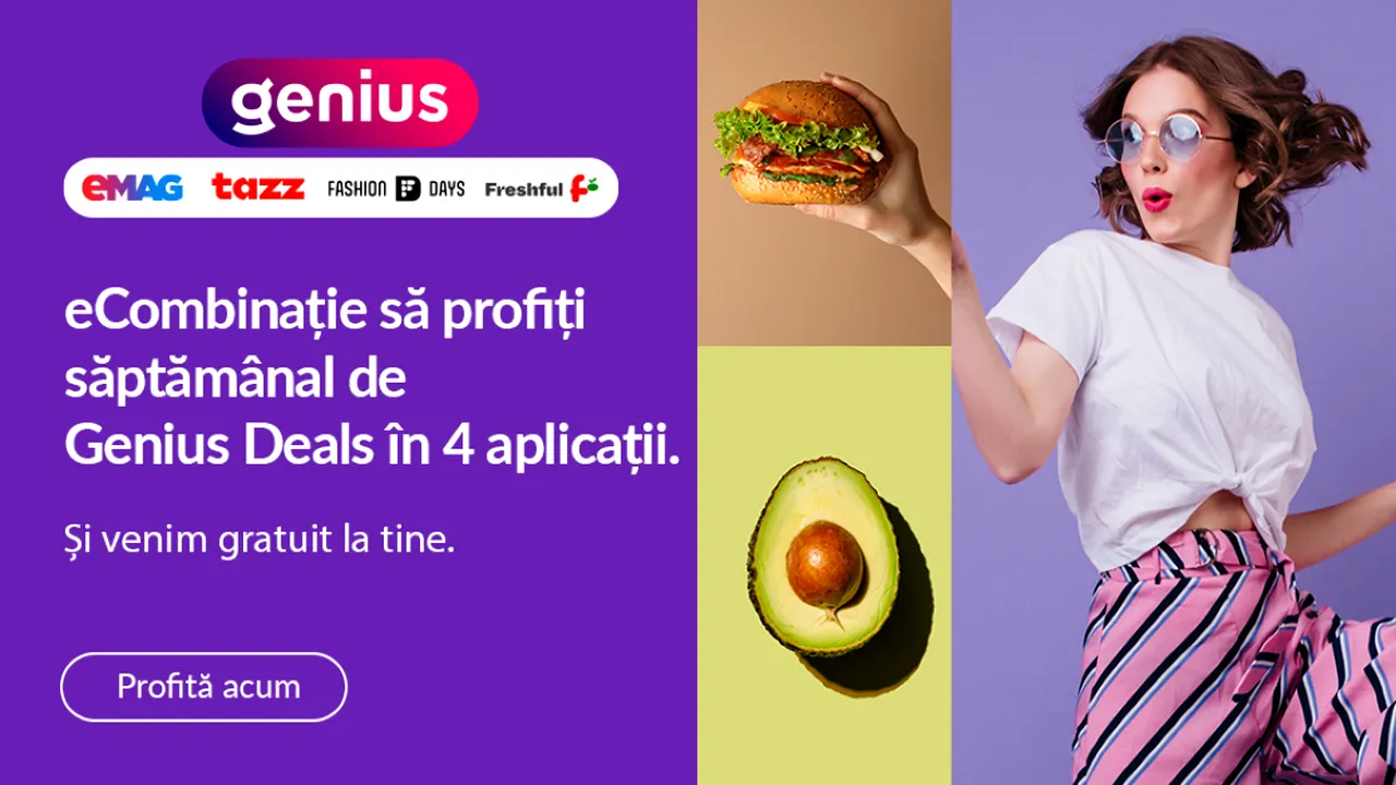 Un client Genius activ în eMAG, Tazz, Fashion Days şi Freshful economiseşte de patru ori mai mult decât înainte de lansarea beneficiilor în cele patru aplicaţii (P)