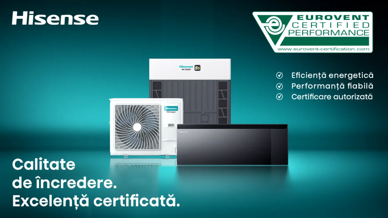 Hisense obține certificarea Eurovent pentru gama completă de aparate de aer condiționat