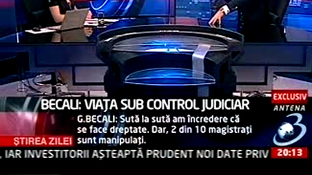 Antena 3, somată pentru prezentarea unei imagini cu judecătoarea care l-a arestat pe Becali