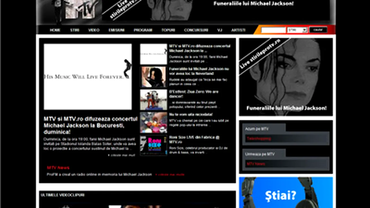 Record de trafic pe www.mtv.ro