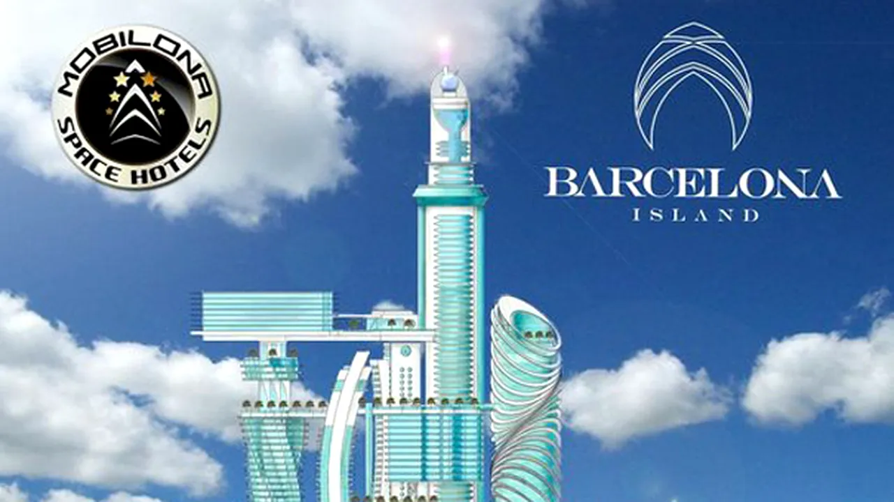 Proiect de construire a unei insule în stil Dubai în Barcelona. Investiţia de 1,5 miliarde euro cuprinde şi un hotel spaţial de peste 300 de metri înălţime - FOTO