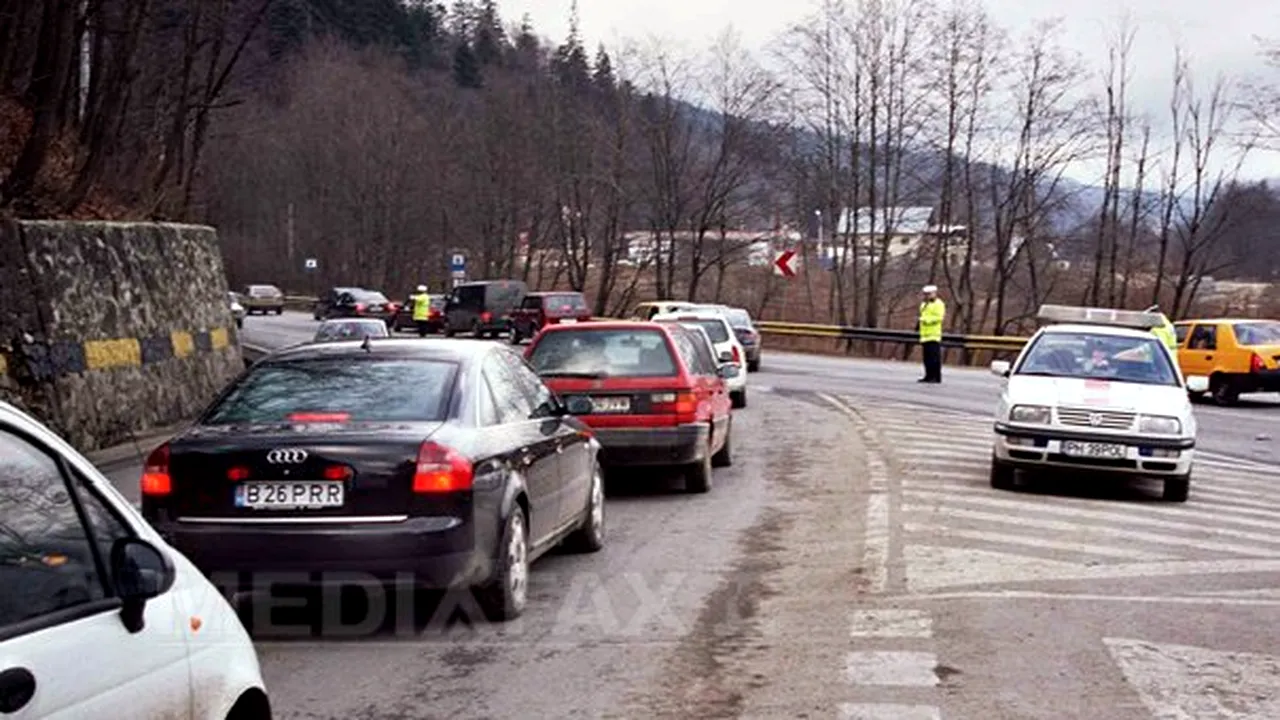 Circulaţie îngreunată pe DN1, pe Valea Prahovei, după ce un copac a căzut pe şosea