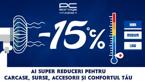 PC Garage scade temperatura, 15% reducere la carcase, surse şi ventilatoare PC