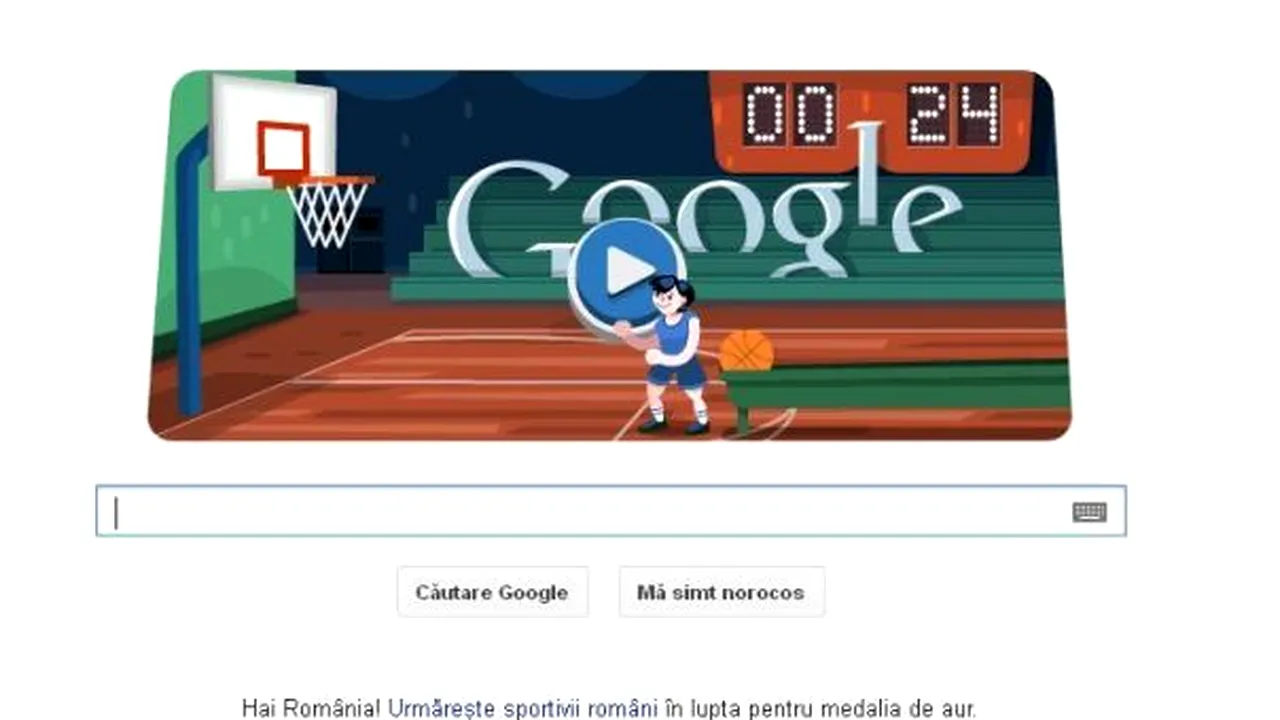 Google promovează, miercuri, baschetul la JO, printr-un nou logo interactiv