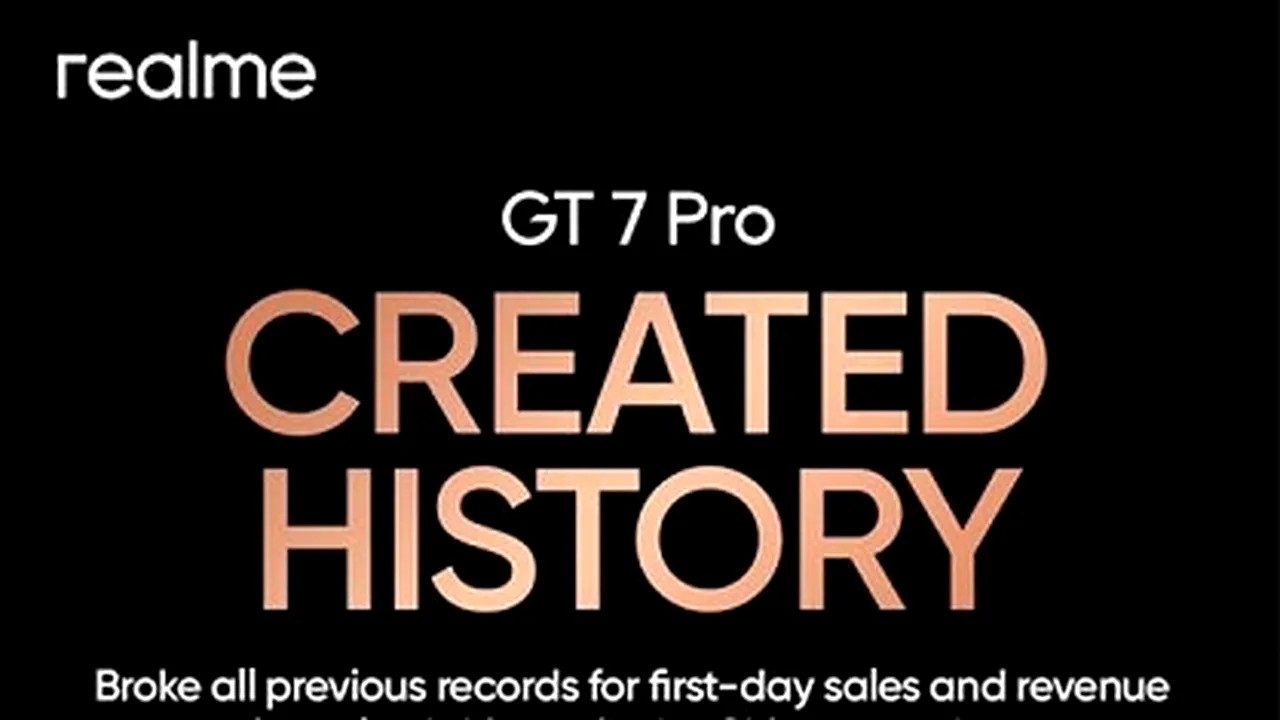 Realme GT 7 Pro: vânzări record în prima zi de lansare în China