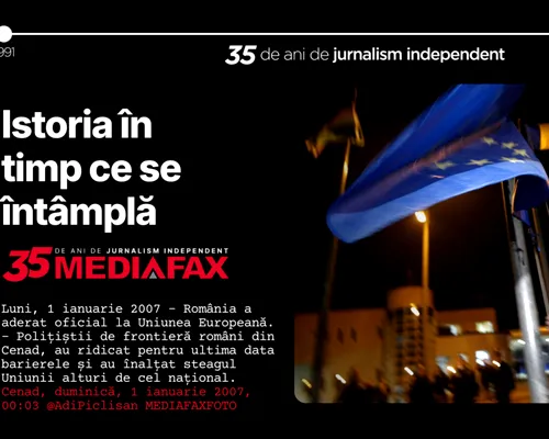 RETROSPECTIVĂ MEDIAFAX 35. 2007 – România intră în marea familie europeană. Are loc referendumul pentru demiterea lui Traian Băsescu. Mediafax.ro începe să se adreseze și publicului larg