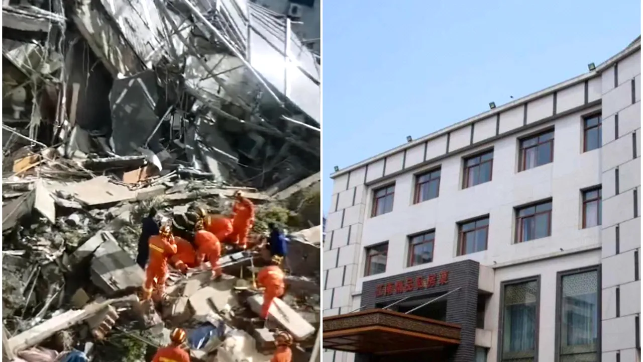 Four Seasons Kaiyuan Hotel, un hotel dintr-o zonă turistică a Chinei,  s-a prăbuşit: cel puţin un mort şi mai mulţi dispăruţi