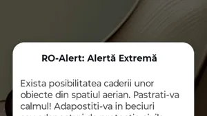 Mesaj Ro-Alert în Galați: Posibilitatea căderii unor obiecte din spațiul aerian