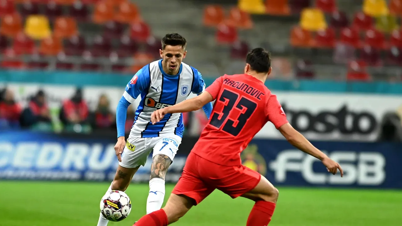 Egalată de Craiova în prelungiri, FCSB a dat cu piciorul victoriei