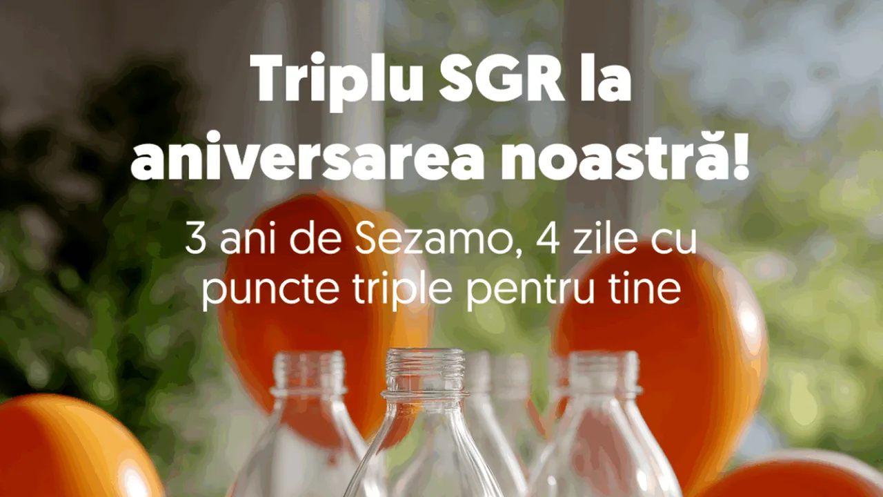 Sezamo aniversează 3 ani și sărbătorește cu triplu SGR și reduceri de până la 70%