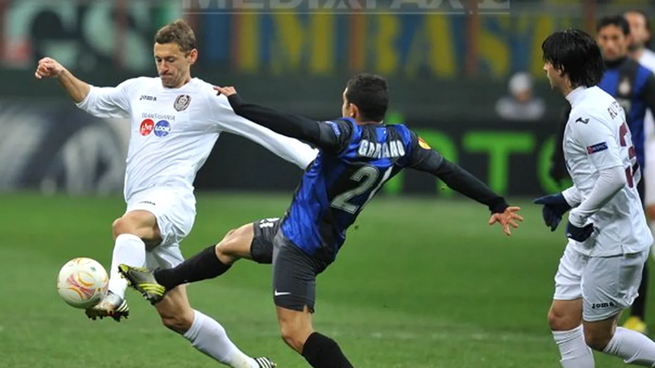 LIGA EUROPA: CFR CLUJ a fost învinsă de Inter Milano, scor 0-2, în prima manşă a 16-imilor