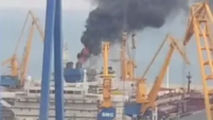Incendiu la bordul unei nave în apropiere de Sulina
