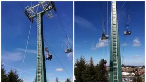 Momente de panică pentru opt turişti, care au rămas blocaţi în telescaunul de la Păltiniş