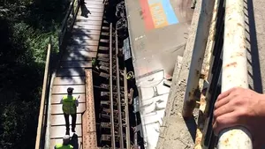 Trafic feroviar blocat: Un tren de marfă, care transporta pal pentru export, a deraiat în judeţul Suceava | FOTO