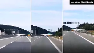 Incident pe o autostradă din Croaţia: Un avion de tip Cessna a aterizat de urgenţă, în urma unor probleme tehnice | VIDEO