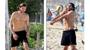 Ashton Kutcher a jucat volei pe plajă doar în pantaloni scurţi - FOTO